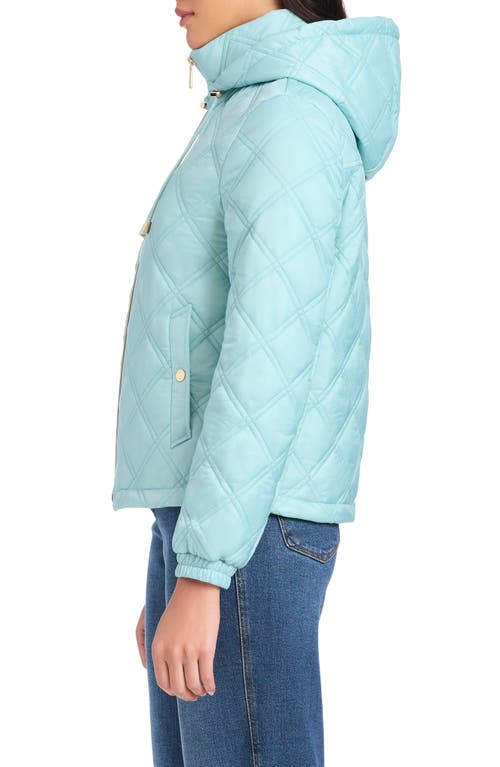 Kate Spade New York Water Resistant Diamond Quilted Hooded Jacket In Blue