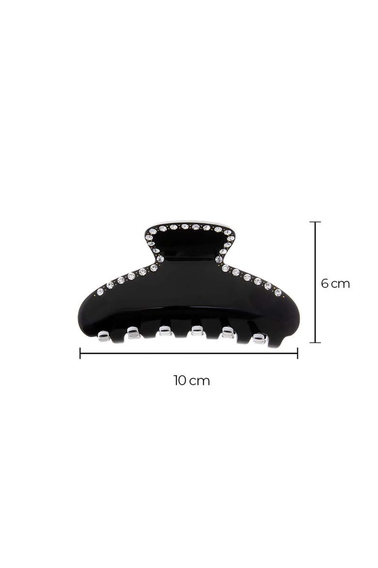 Rhinestone Accented Mini Claw Clip, Alternate, color, Black