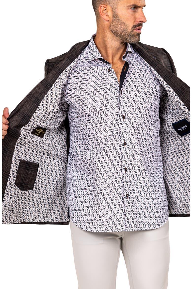 Socrate Marthyr017 Brown Plaid Slub Virgin Wool Sport Coat, Alternate, color, BROWN