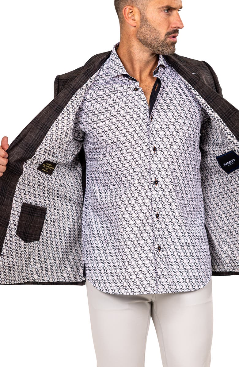 Maceoo Socrate Marthyr017 Brown Plaid Slub Virgin Wool Sport Coat, Alternate, color, Brown