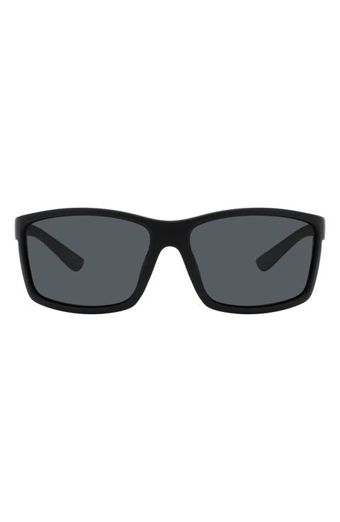 63mm Polarized Rectangular Sunglasses