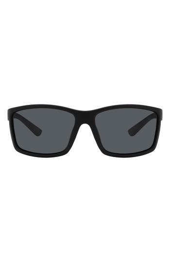 Fossil 63mm Polarized Rectangular Sunglasses In Black