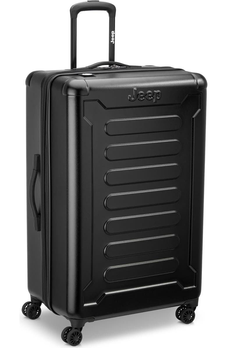JEEP JH004C Checked-Large 28 Inch Hardside Expandable Luggage with Spinner Wheels, Alternate, color, Black