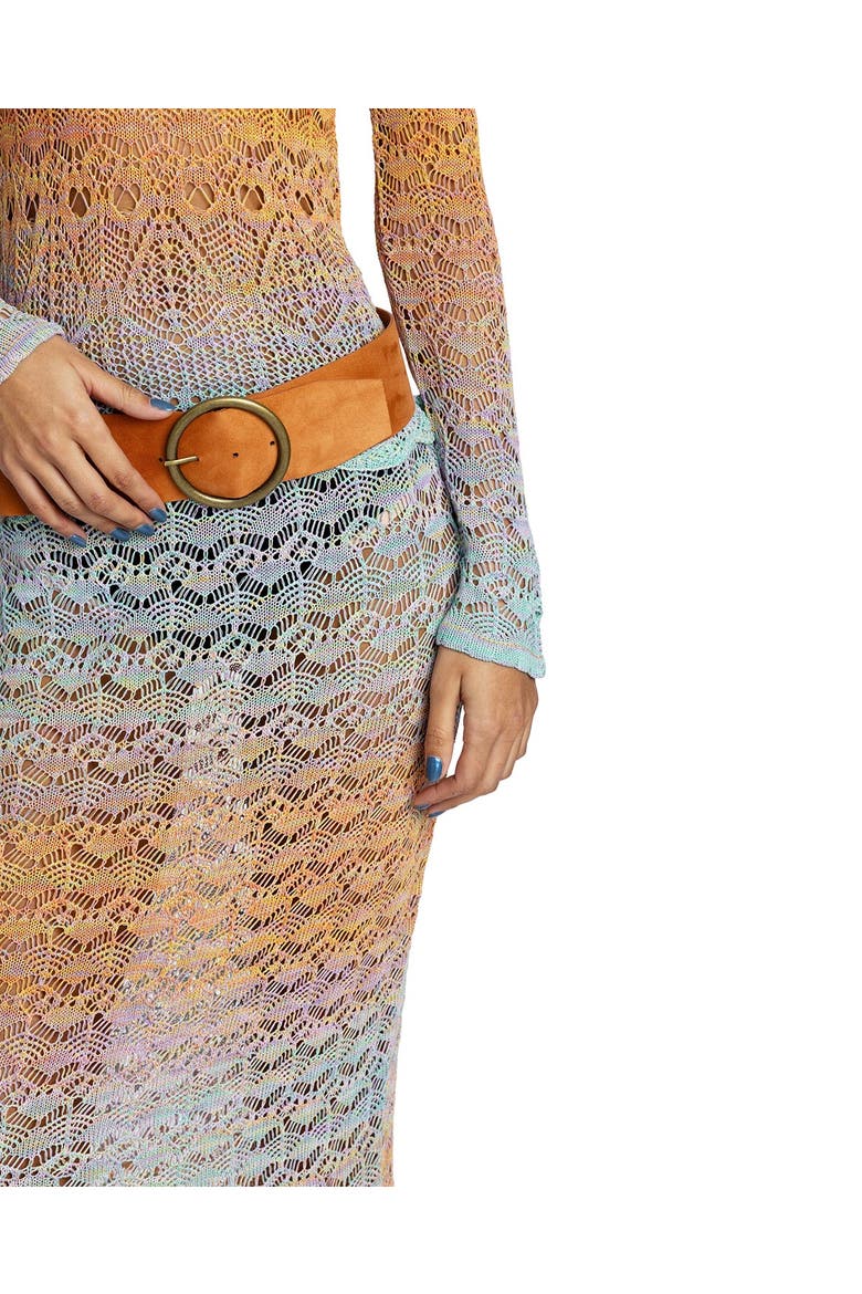 Ombre Space Dye Crochet Skirt- Sunset, Alternate, color, Sunset