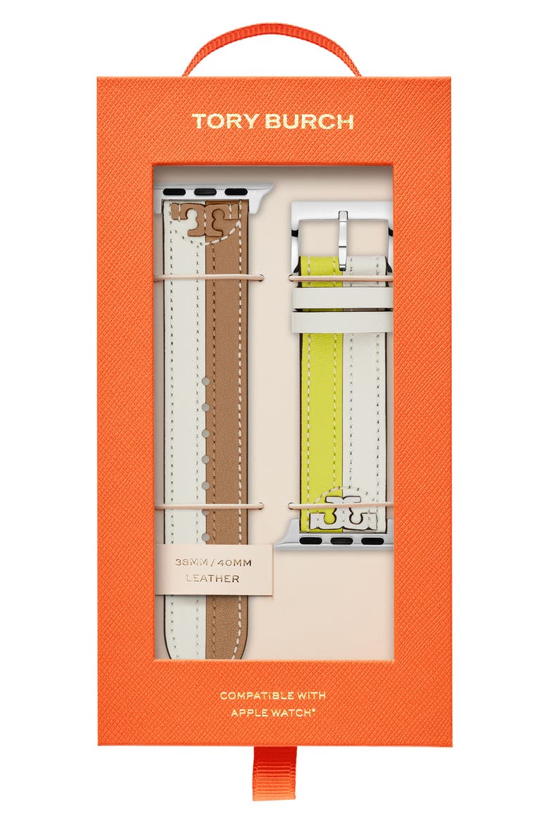 McGraw Patch Leather Band for Apple Watch®, 38mm/40mm, Alternate, color, MULTI