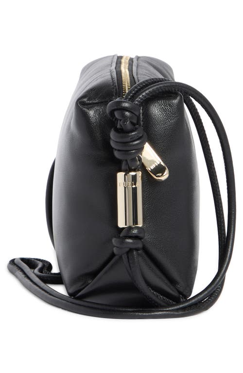 Furla Elettra Mini Leather Camera Crossbody Bag In Black