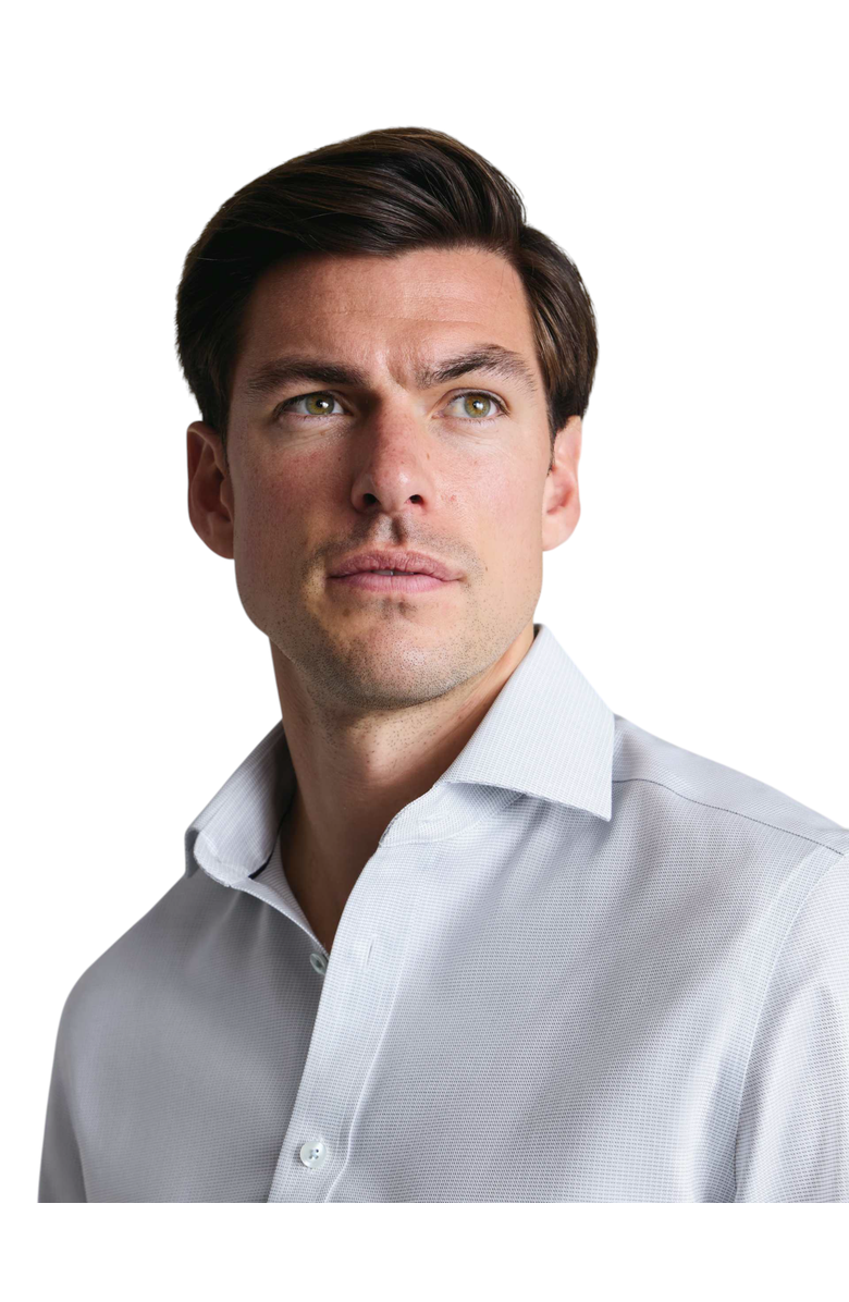 Charles Tyrwhitt Non-Iron Greenwich Weave Cutaway Shirt, Alternate, color, Silver Grey