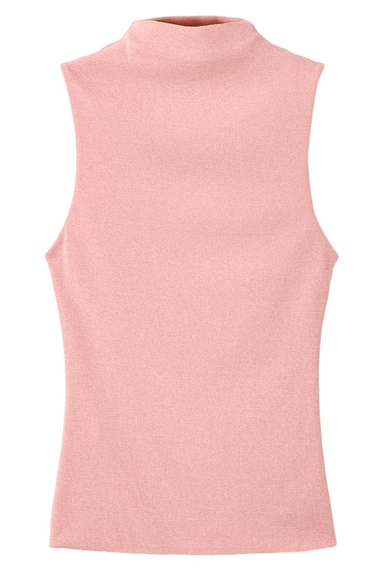 Mock Neck Fitted Fine Knit Top, Alternate, color, PASTEL PINK