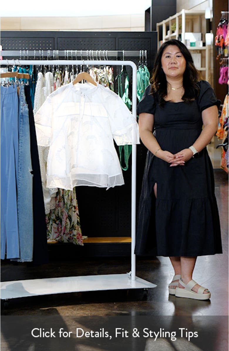 Chiffon & Embroidery Flounce Shirt, sales video thumbnail