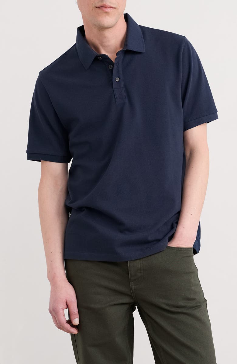 Seasalt Cornwall Balefire Organic Cotton Polo, Main, color, Maritime