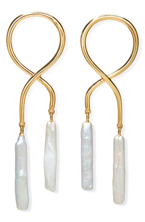LIZZIE FORTUNATO LIZZIE FORTUNATO ETIENNE STICK PEARL DROP EARRINGS