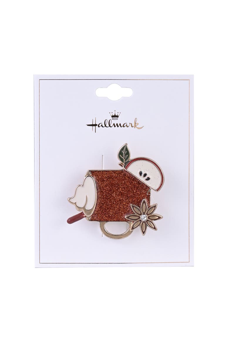 Glitter Enamel Hot Cider Mug Pin, Alternate, color, Brown