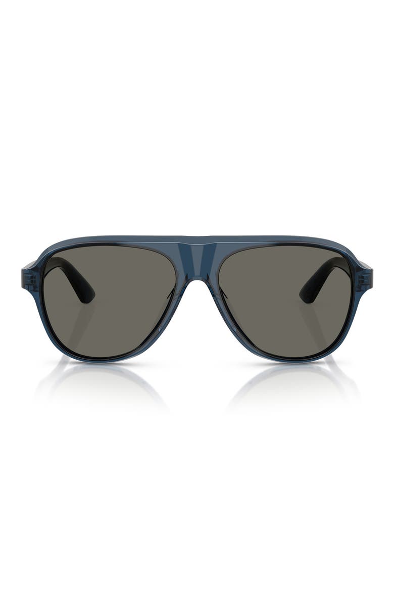 Paul Newman 57mm Pilot Sunglasses, Main, color, NEWMAN BLUE / CARBON GREY