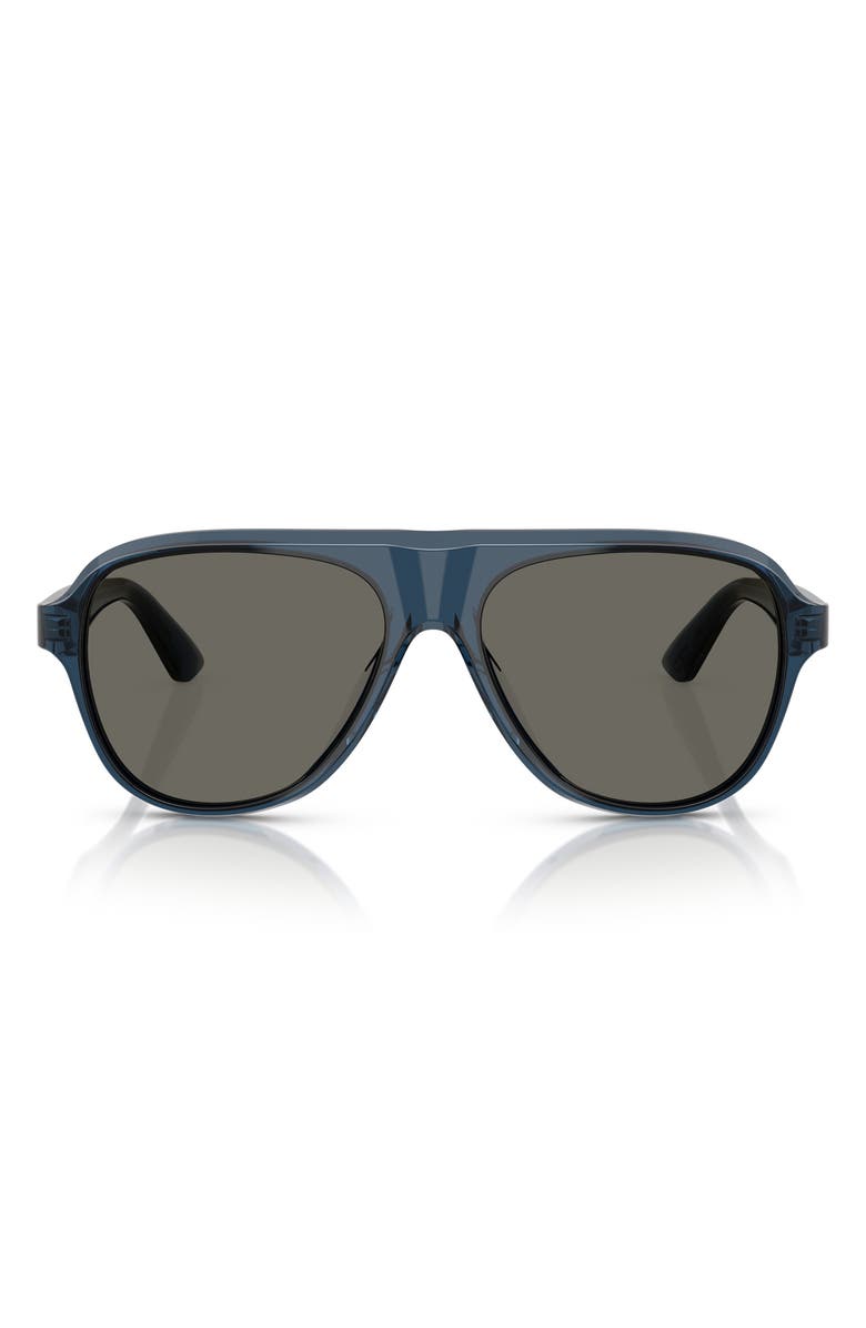 Oliver Peoples Paul Newman 57mm Pilot Sunglasses, Main, color, Newman Blue / Carbon Grey