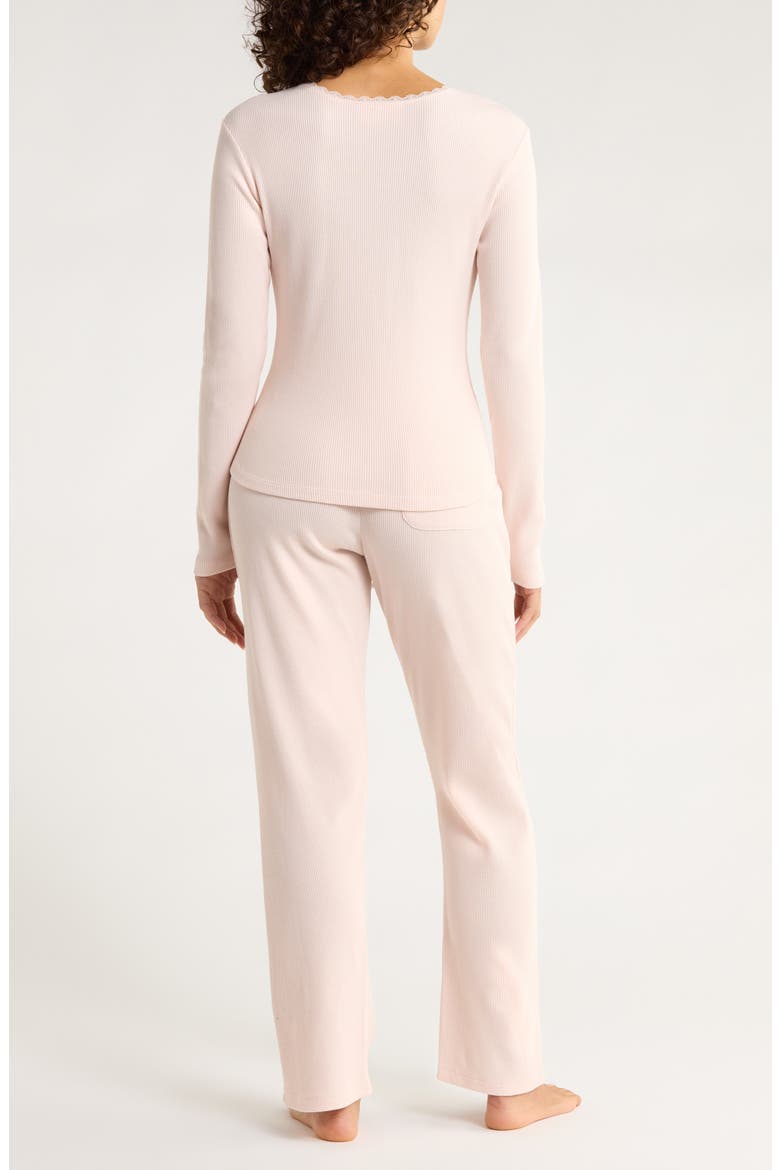 Claire Waffle Knit Pajamas, Alternate, color, PEARL BLUSH