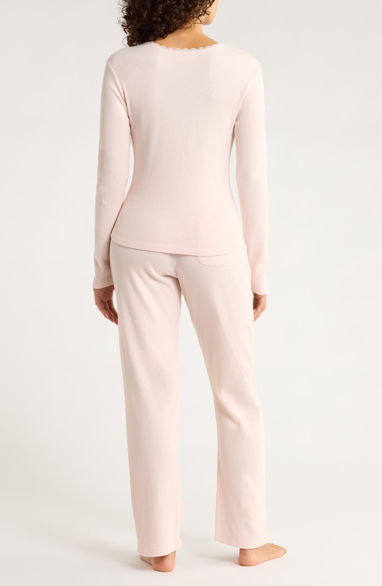 Papinelle Claire Waffle Knit Pajamas, Alternate, color, Pearl Blush