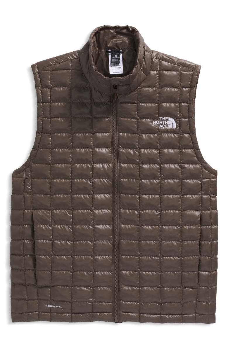 The North Face Thermoball Windproof Water Repellent Packable Quilted Vest, Alternate, color, Smokey Brown