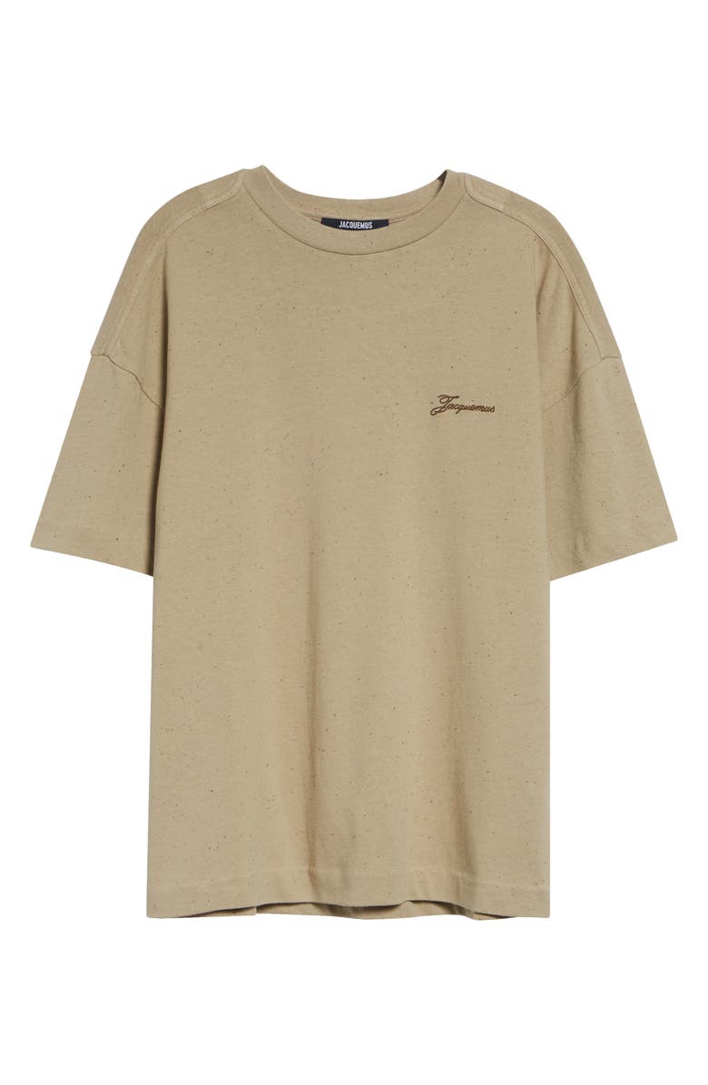 Jacquemus Le Brodero Logo Embroidered T-Shirt, Main, color, Beige