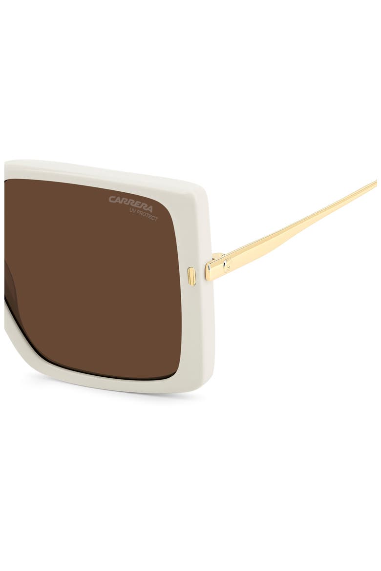 57mm Rectangular Sunglasses, Alternate, color, IVORY/ BROWN