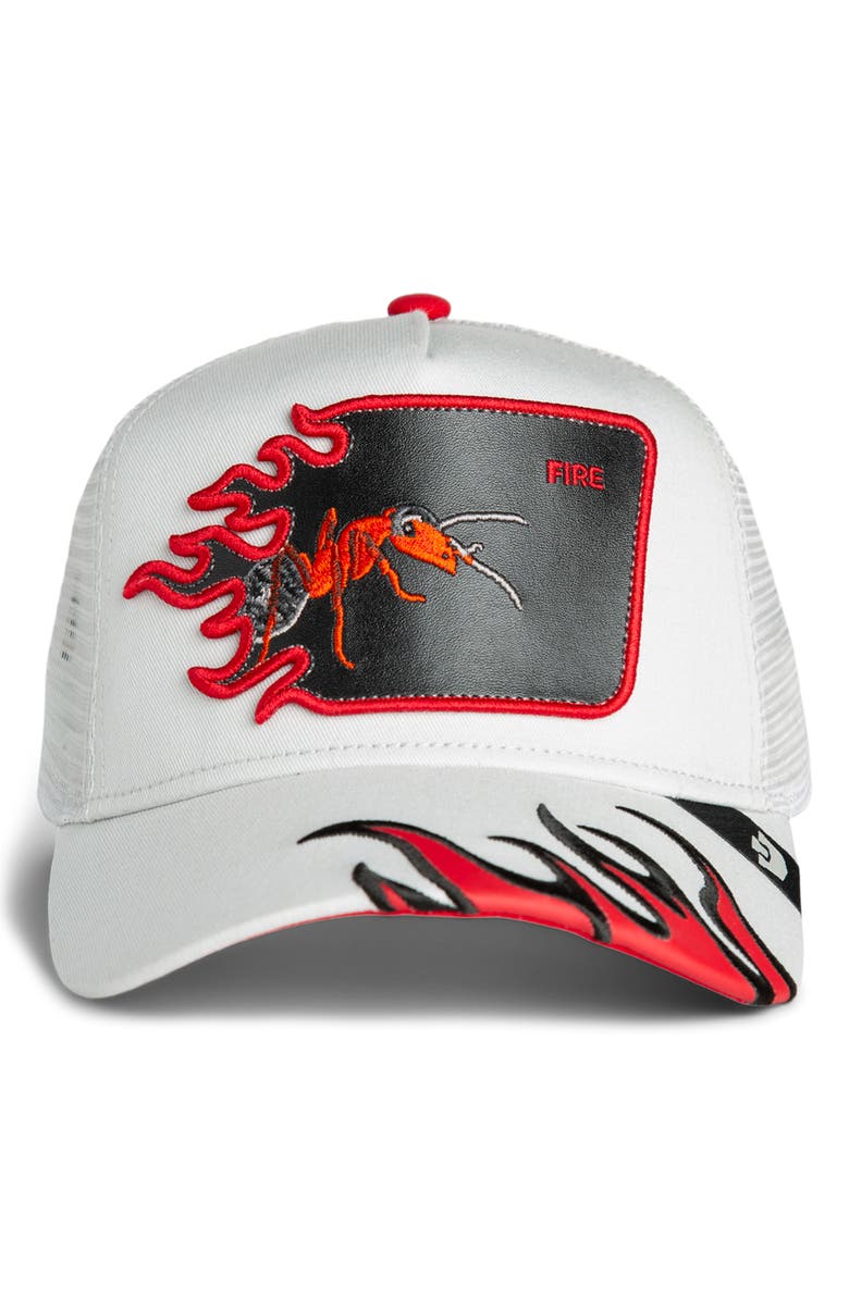 Goorin Bros. Fire Flames Embroidered Patch Trucker Hat, Alternate, color, Digital