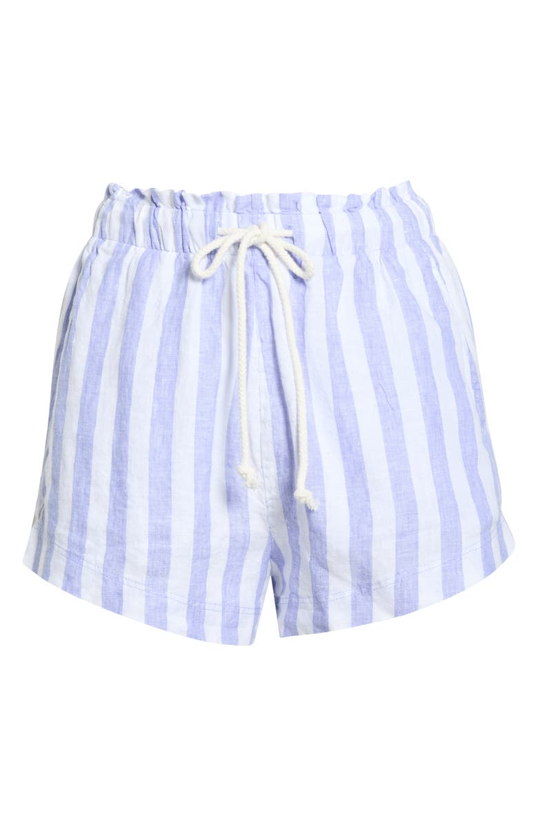 LEFT ON FRIDAY Getaway Linen Cover-Up Shorts, Alternate, color, Riptide / Coconut