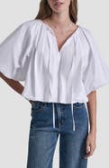 DKNY Jeans Cotton Half Sleeve Bubble Top