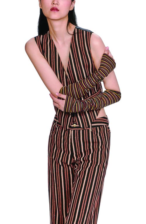 Anna Sui Pinstripe Vest In Brown