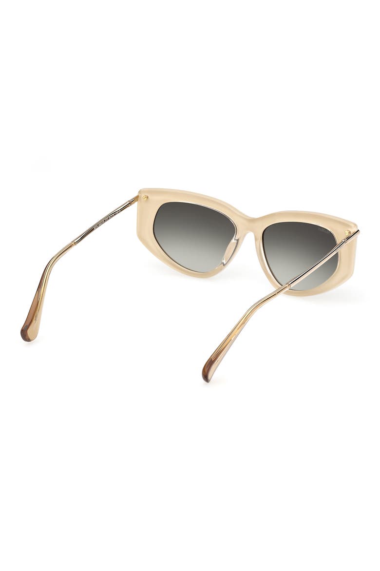 Beth 54mm Polarized Geometric Sunglasses, Alternate, color, WHITE / GRADIENT GREEN