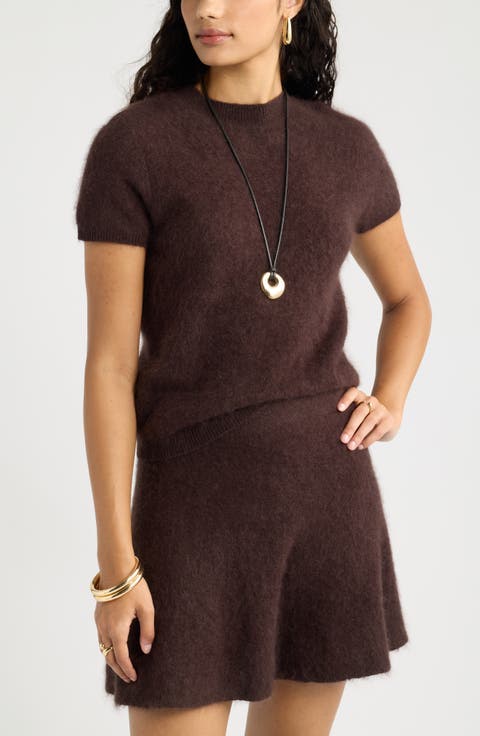 Cozy Edit Short Sleeve Mock Neck Sweater