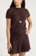 Open Edit Cozy Edit Short Sleeve Mock Neck Sweater
