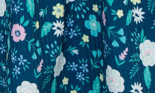 Peek Aren't You Curious Kids' Floral Flare Leg Rib Pants Pants In Navy