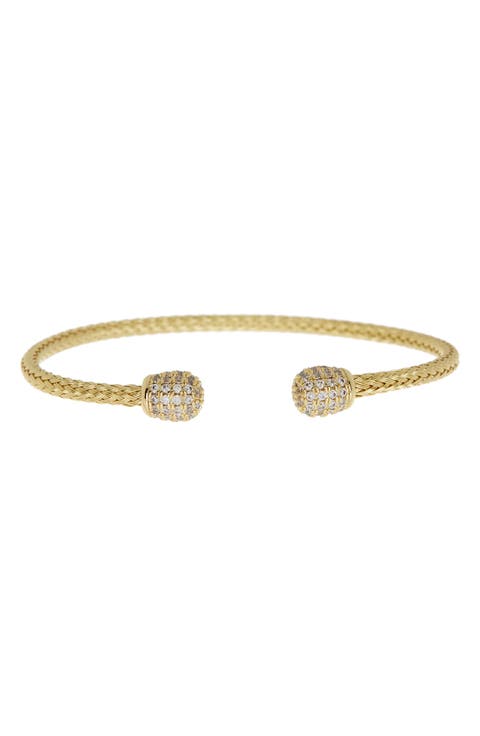 CZ Braided Bangle Bracelet