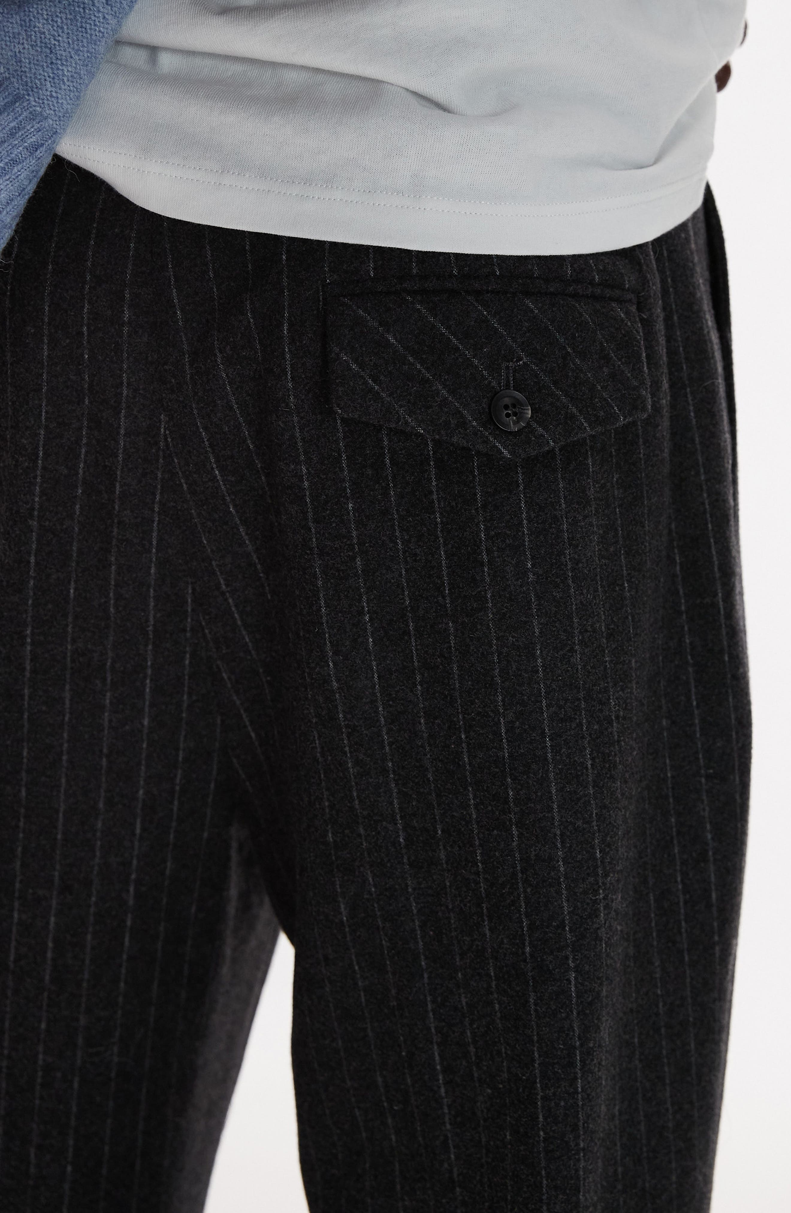 Topman Pinstripe Wool Blend Wide Leg Pants | Nordstrom