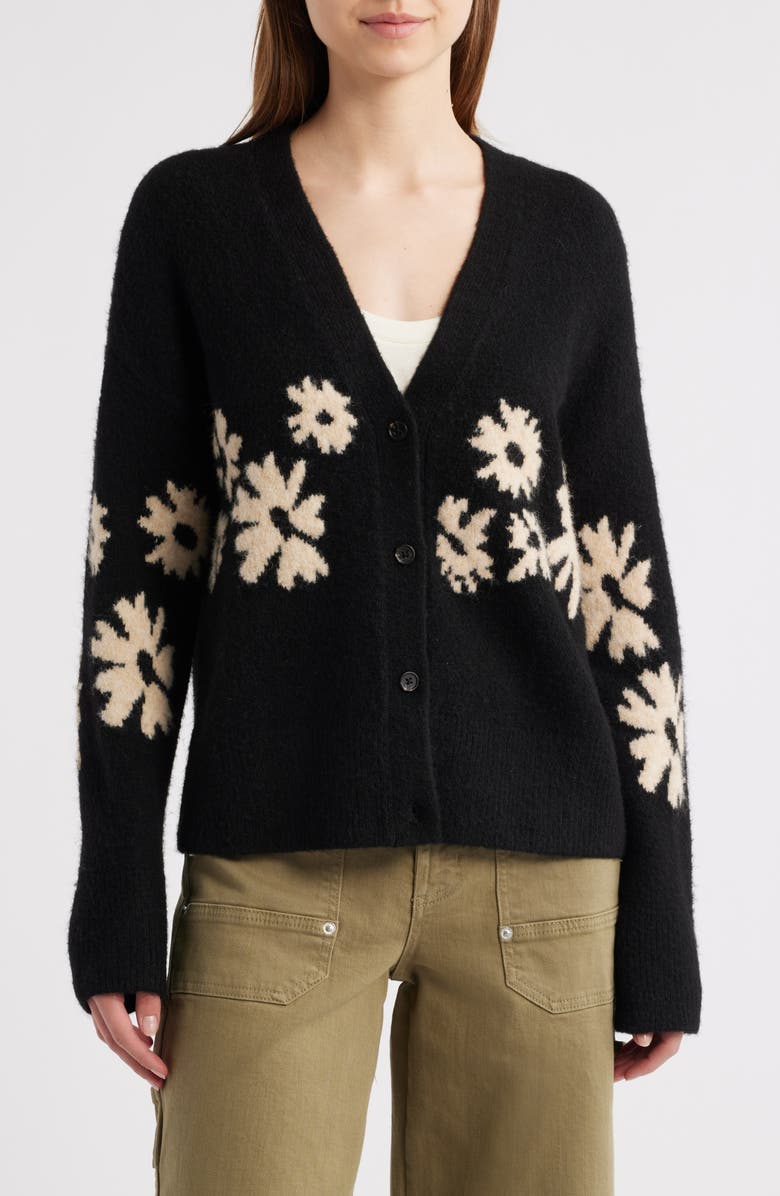 Rails Georgina Floral Intarsia Cardigan, Alternate, color, 