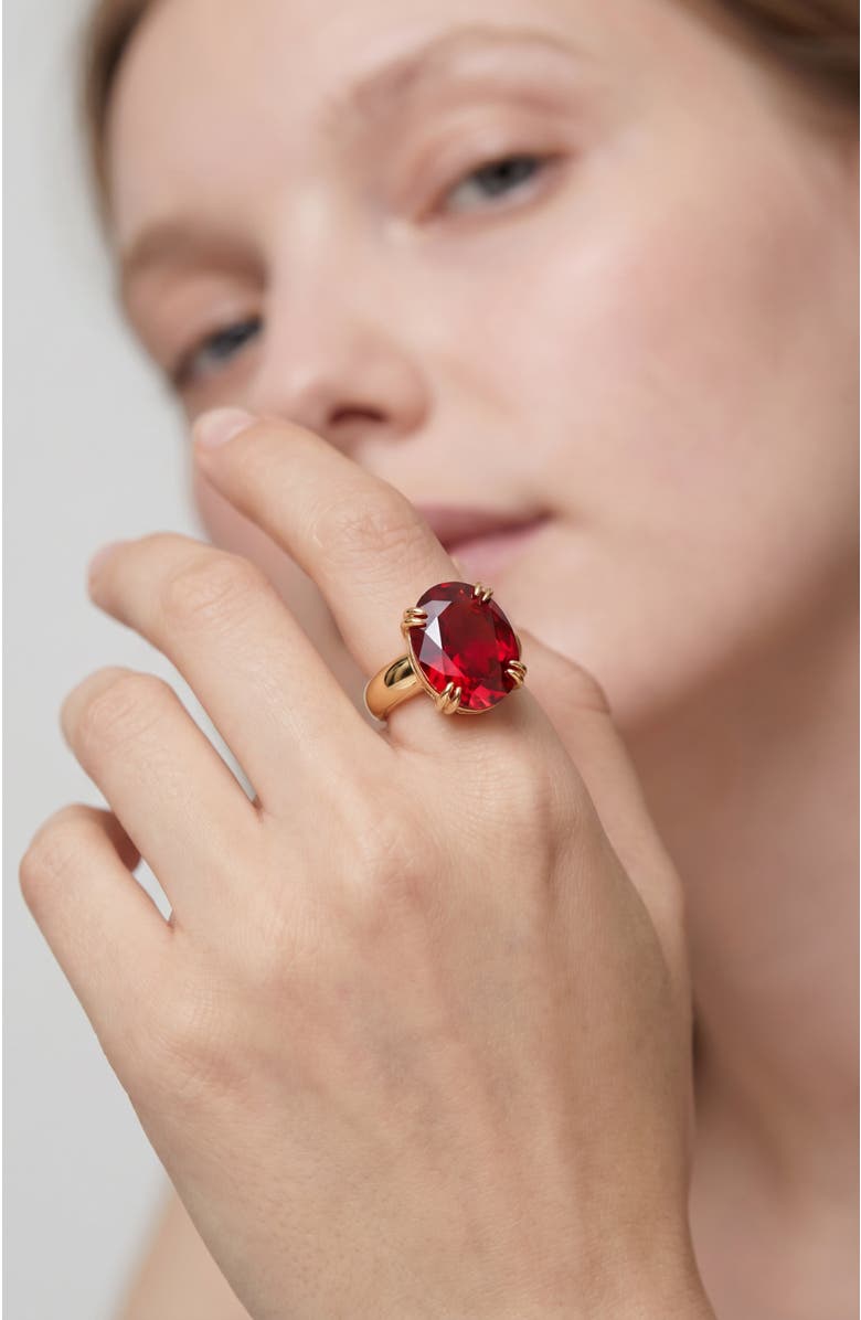 RETRO CHIC Cherry Glow Ring, Alternate, color, Red & Gold