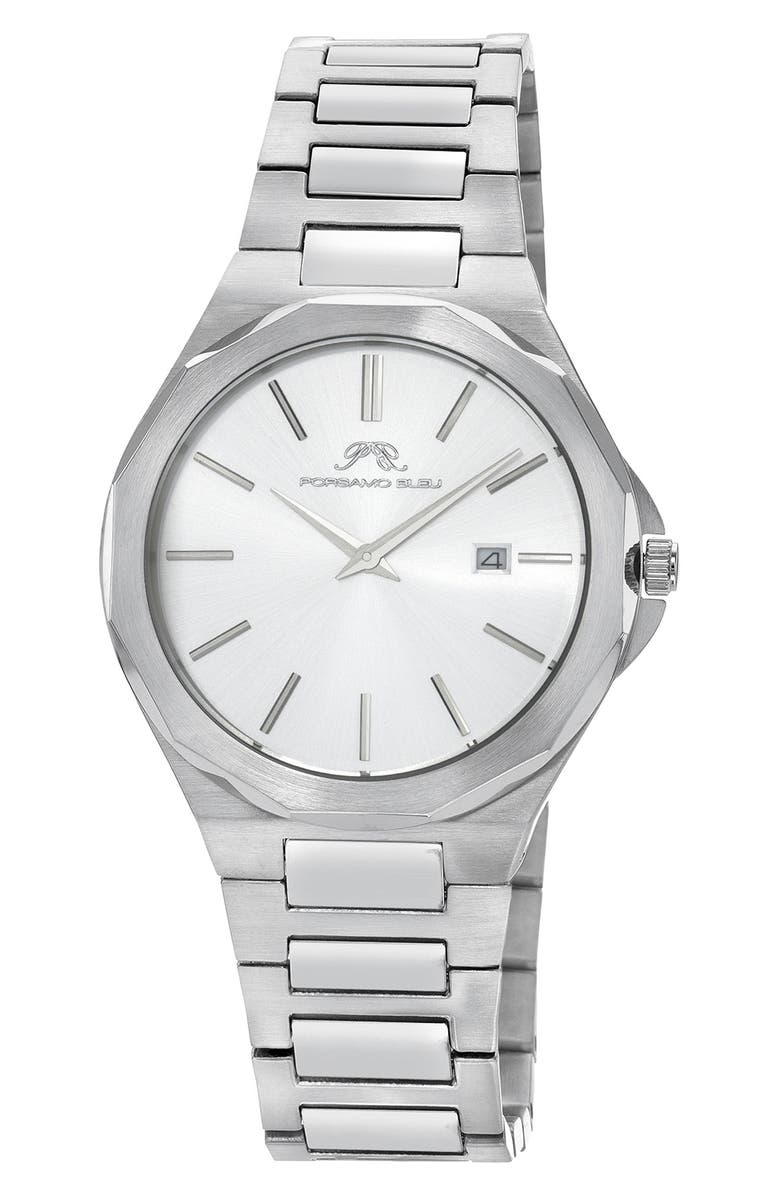 PORSAMO BLEU Alexander Bracelet Strap Watch, 41mm, Main, color, Silver