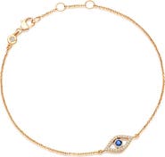 Astley Clarke Solid Gold Sapphire Evil Eye Lab Grown Diamond Bracelet