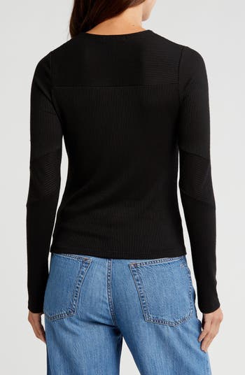 トップス argue random rib knit t-shirt Milumia Women's Casual Multi Striped Ribbed Knit Short
