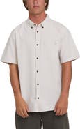 Billabong All Day Short Sleeve Slub Cotton Blend Button-Down Shirt