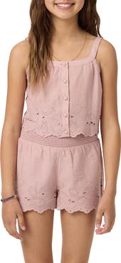 O'Neill Annalee Eyelet Cotton Button-Up Tank