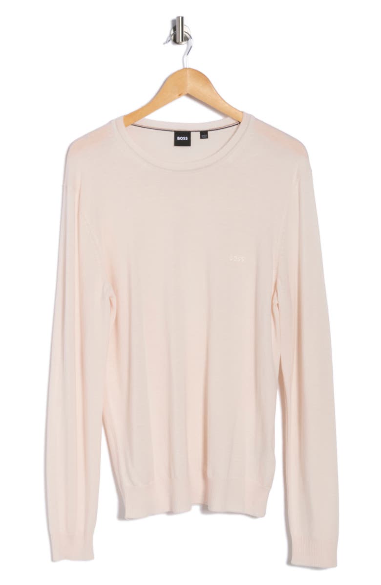 BOSS Bagritte Virgin Wool Sweater, Alternate, color, Open White