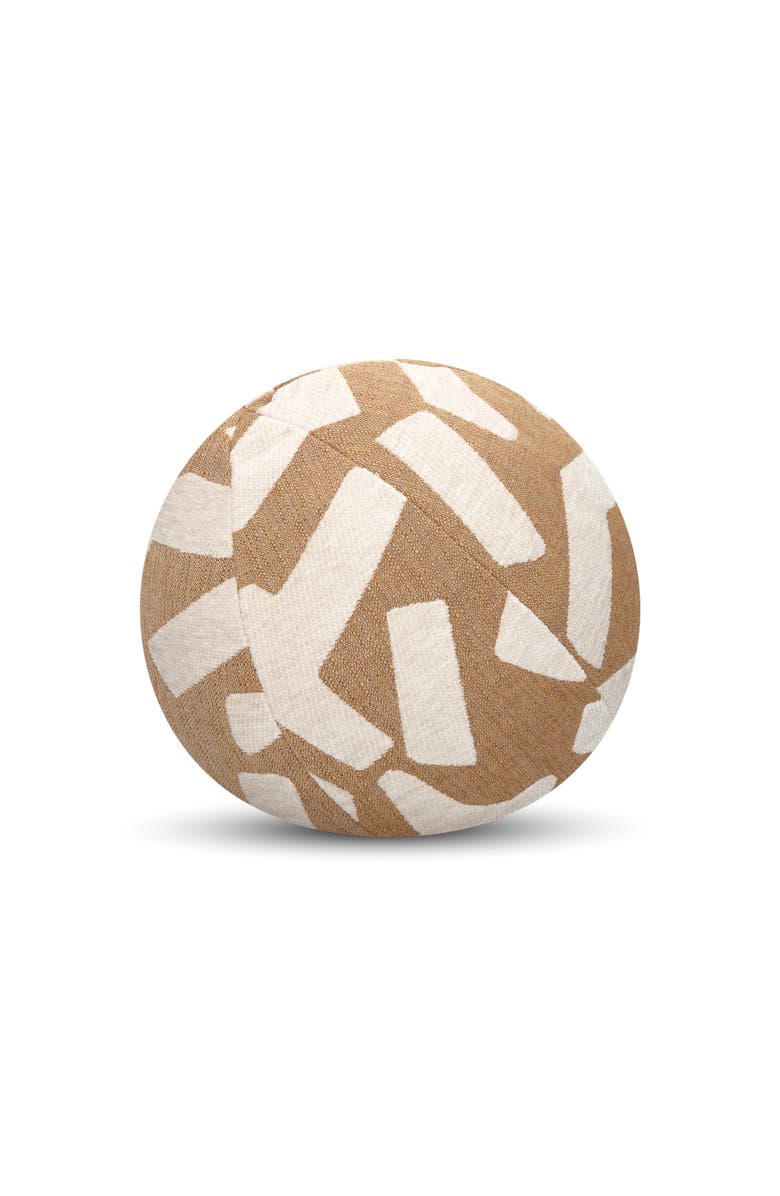 Elaine Smith Fascination Caramel Indoor & Outdoor Woven Accent Orb Pillow, Main, color, Caramel