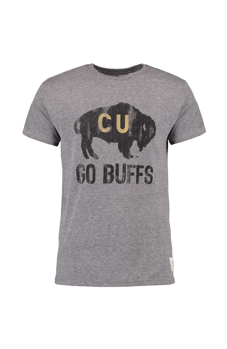 Retro Brand Men's Original Retro Brand Heathered Gray Colorado Buffaloes Go Buffs Vintage Tri-Blend T-Shirt, Main, color, 