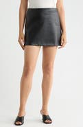 MAX STUDIO Croc Embossed Faux Leather Miniskirt
