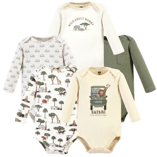 Hudson Baby Cotton Long-sleeve Bodysuits 5-pack In Multi