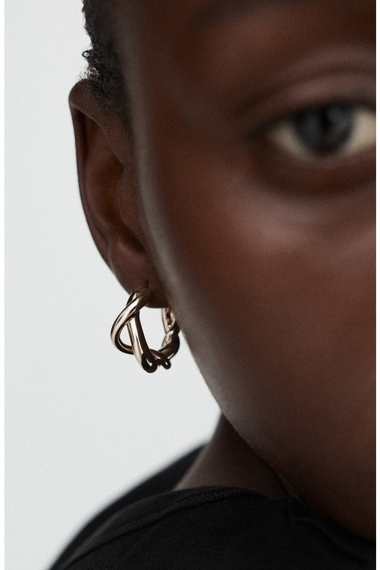 Ochre Sterling Silver Medium Hoop Earrings, Alternate, color, STERLING SILVER