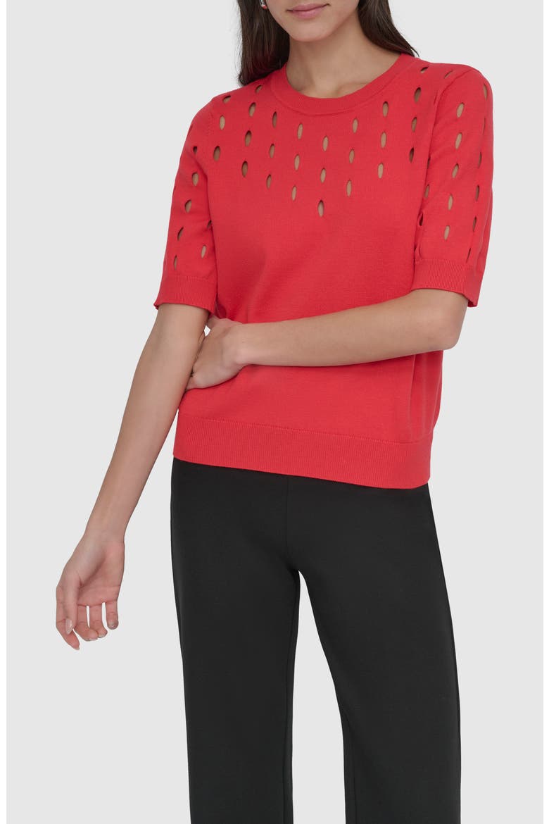 Cutout Detail Sweater, Main, color, WATERMELON