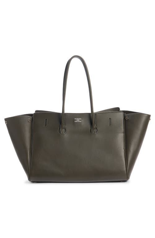 Balenciaga Medium Bel Air Carry All Leather Tote In Green