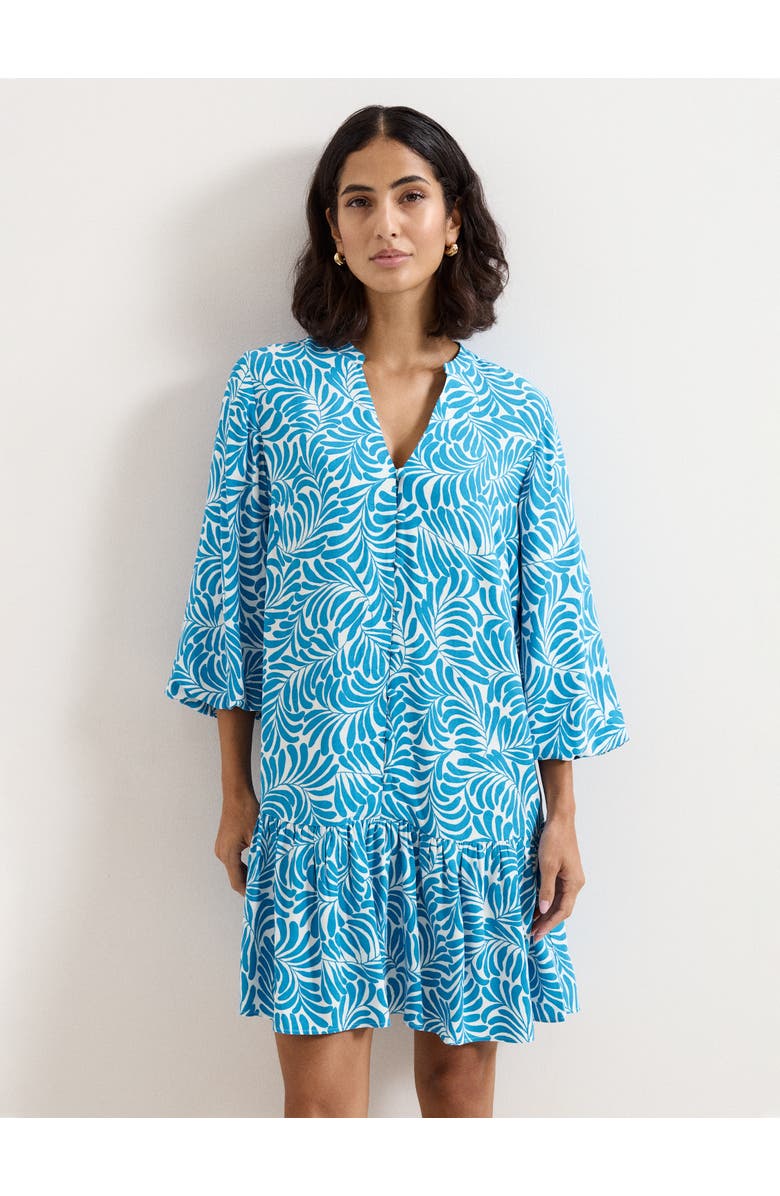 Phase Eight Phoebe Tiered Hem V-Neck Mini Dress, Main, color, Blue