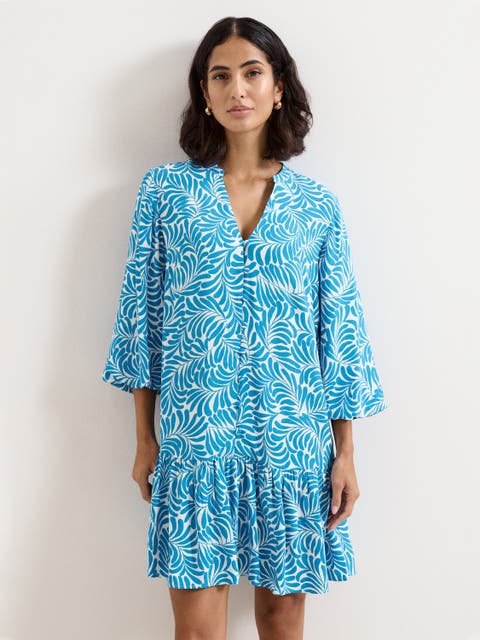 Phoebe Tiered Hem V-Neck Mini Dress